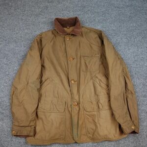 Vintage American Field Jacket Mens Large Brown Canvas Hunting USA Barn Chore
